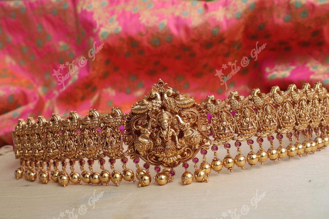 Elegant Intricately carved Lakshmi hipbelt