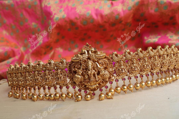 Elegant Intricately carved Lakshmi hipbelt