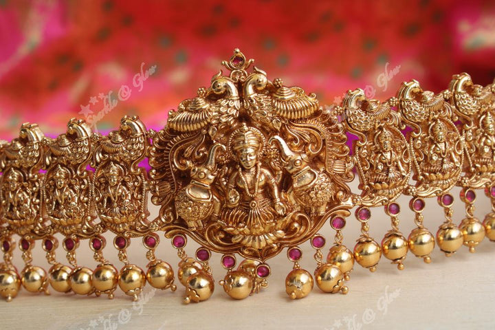 Elegant Intricately carved Lakshmi hipbelt