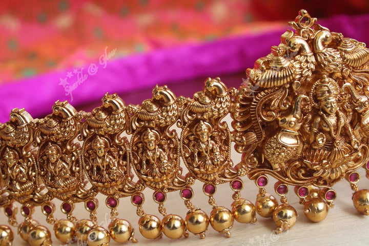 Elegant Intricately carved Lakshmi hipbelt