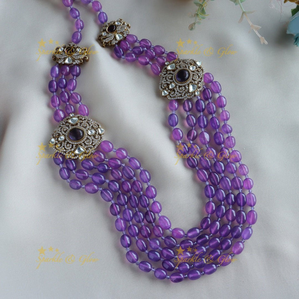 Victorian AD Statement Beded Haram - Purple - Sparkle and Glow - Purple - Back Thread