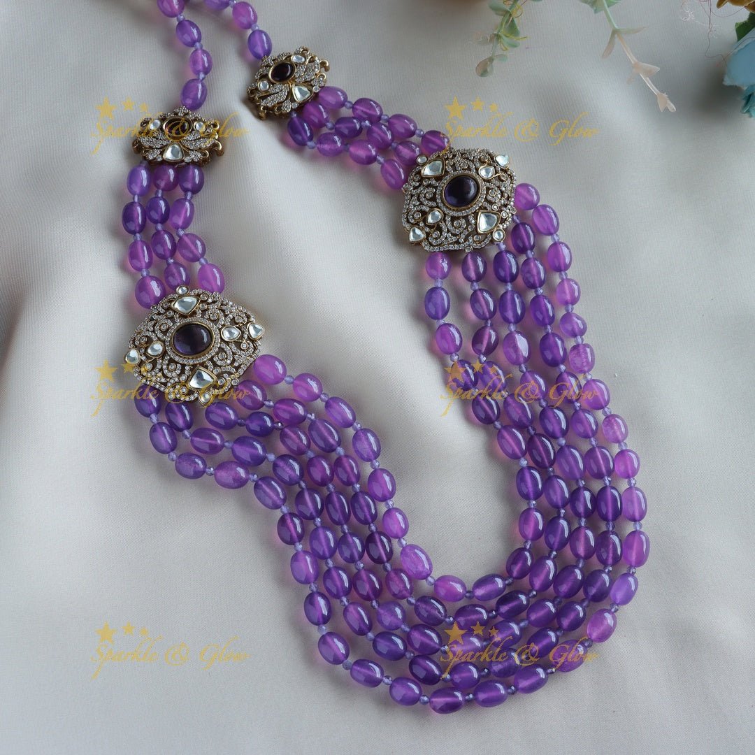 Victorian AD Statement Beded Haram - Purple - Sparkle and Glow - Purple - Back Thread