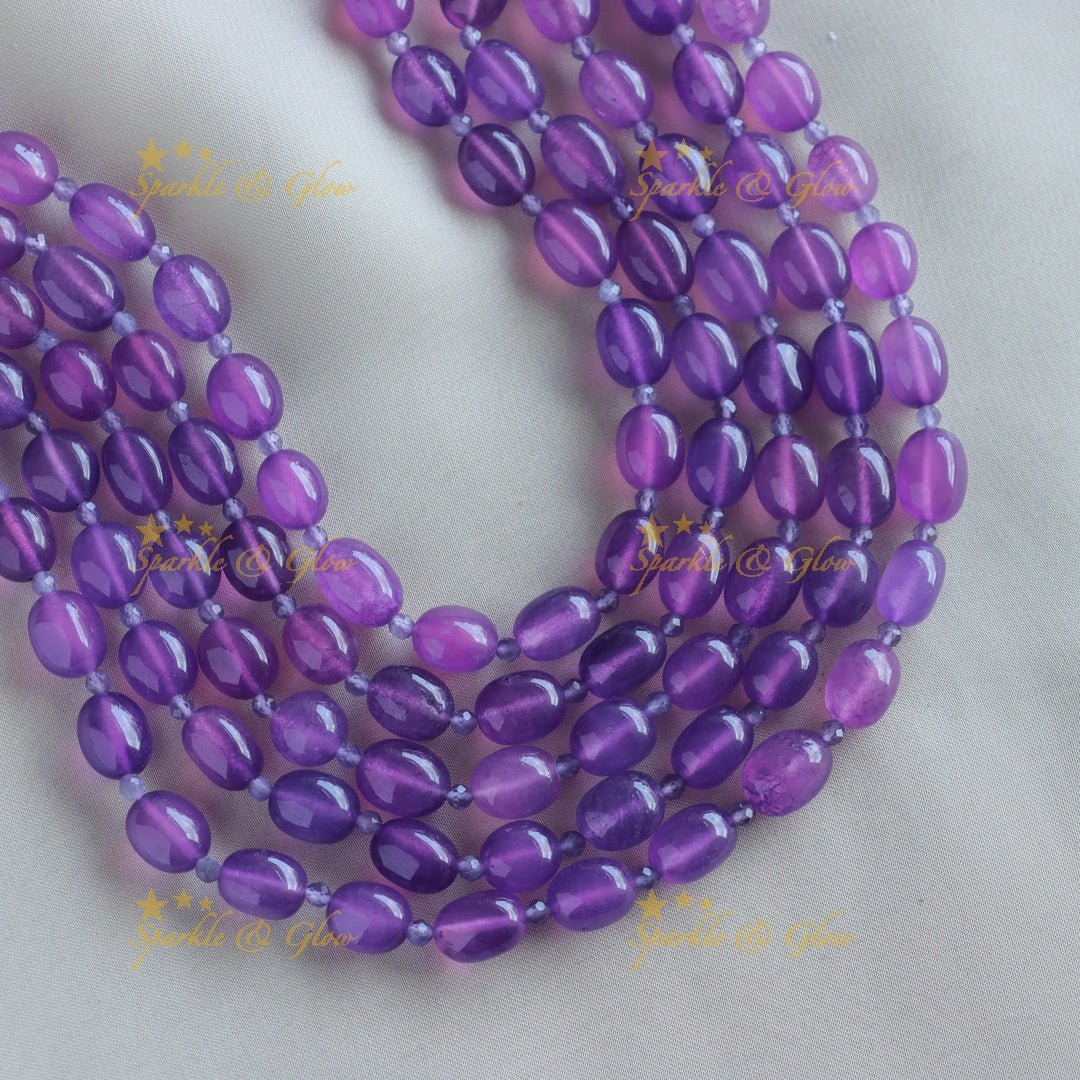 Victorian AD Statement Beded Haram - Purple - Sparkle and Glow - Purple - Back Thread