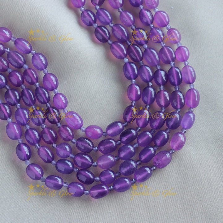 Victorian AD Statement Beded Haram - Purple - Sparkle and Glow - Purple - Back Thread