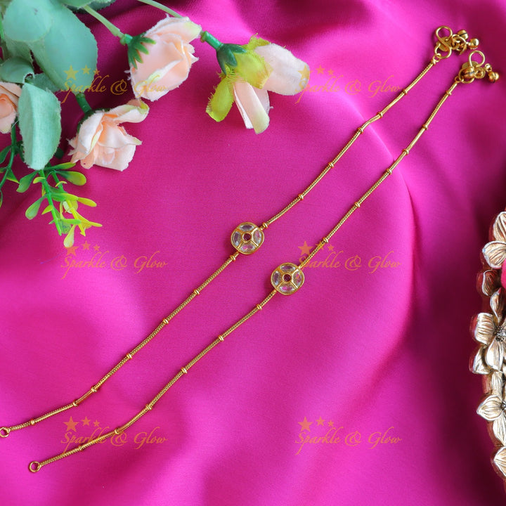 Sparkling non idol Anklet-Rubywhite