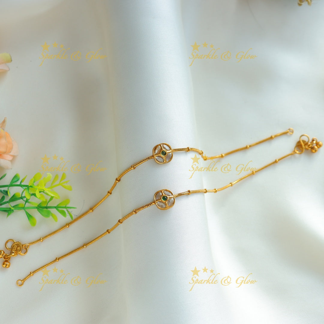 Sparkling non idol Anklet-Rubywhite
