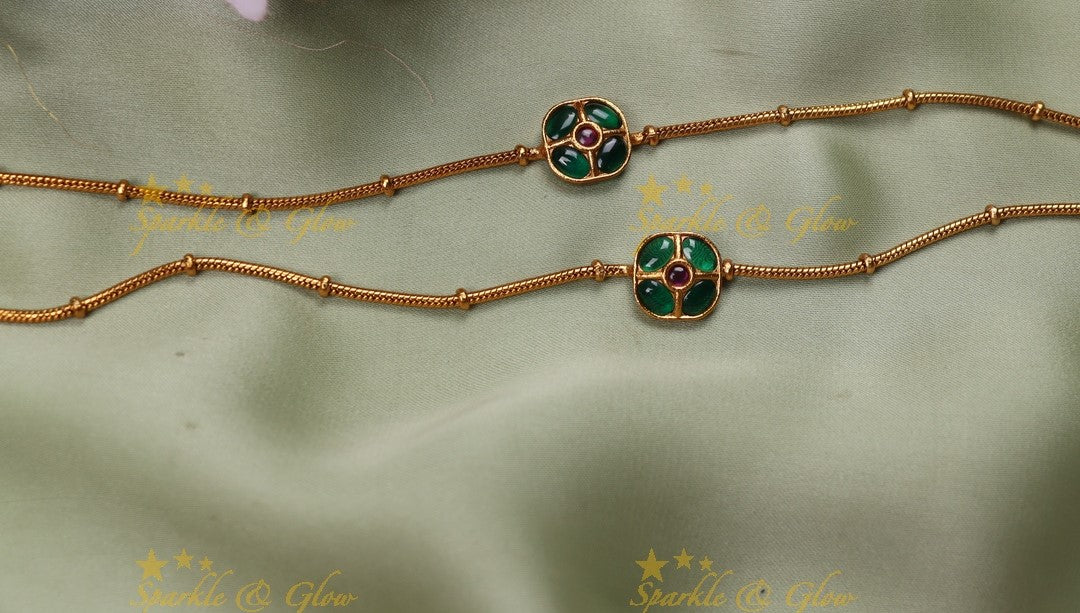 Sparkling non idol Anklet-Rubywhite