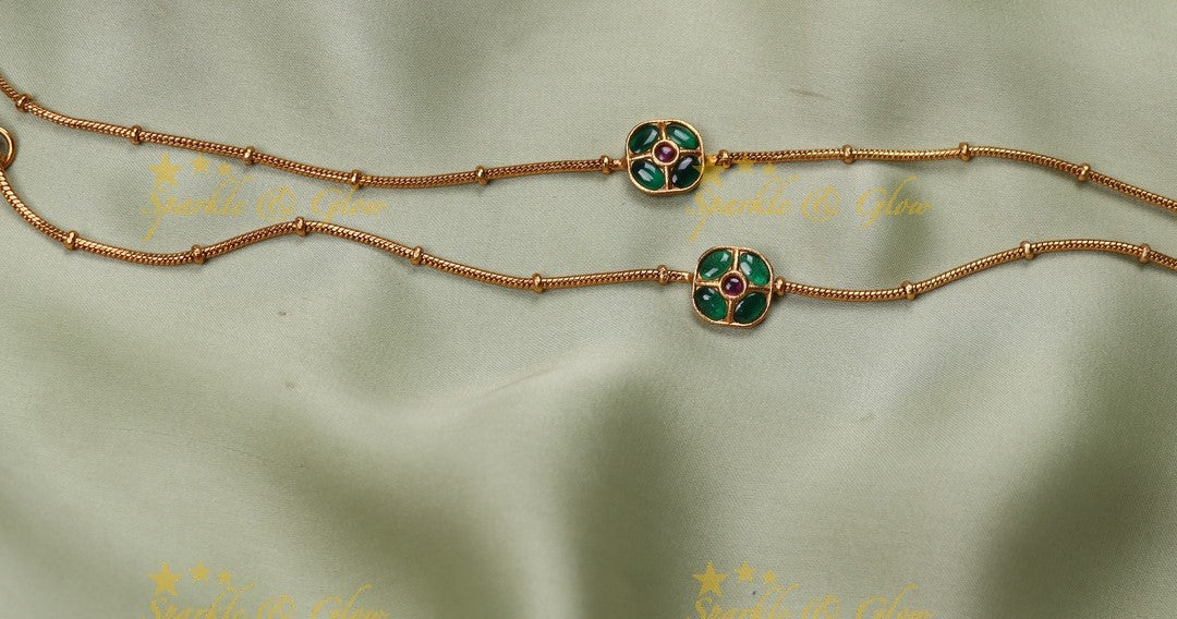 Sparkling non idol Anklet-Rubywhite