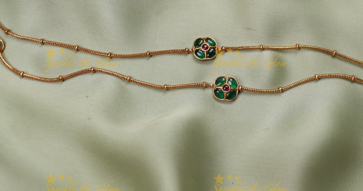 Sparkling non idol Anklet-Rubywhite