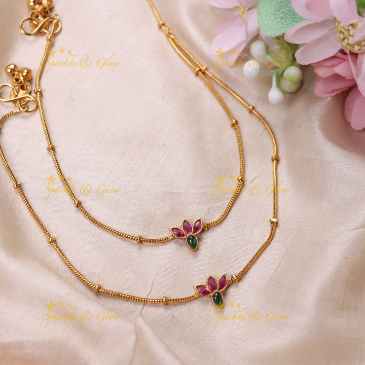 Elegant Lotus design Anklet