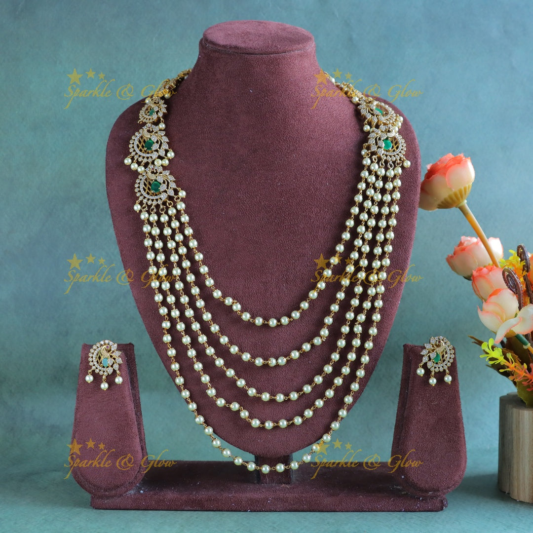 Grand Peacock Layered Rani Haram