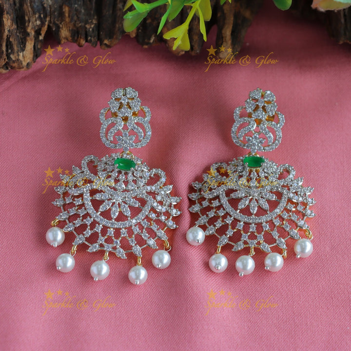 Grand Floral Mango design GJ polish Semi bridal set with tikka-Green