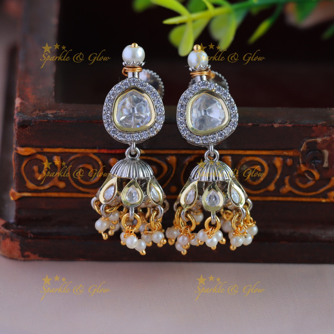 Elegant Kundan Floral Victorian AD short necklace