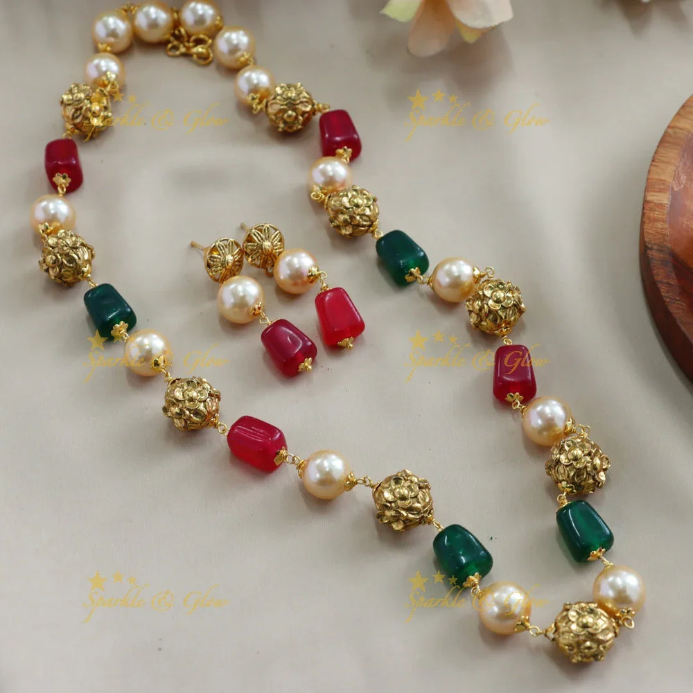 Gorgeous Beads haram with pearl and gold beads - Sparkle and Glow