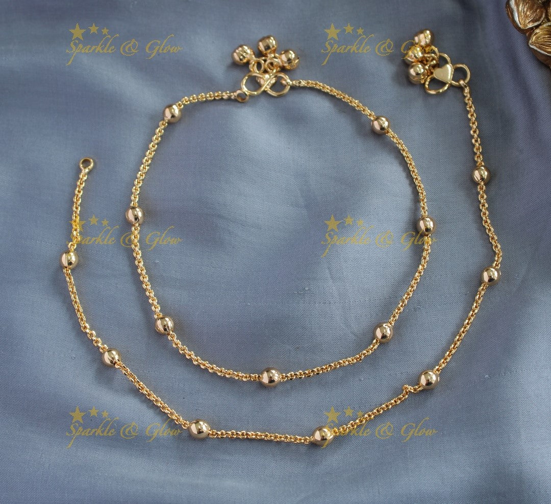 Elegant gold alike Ball design Anklet
