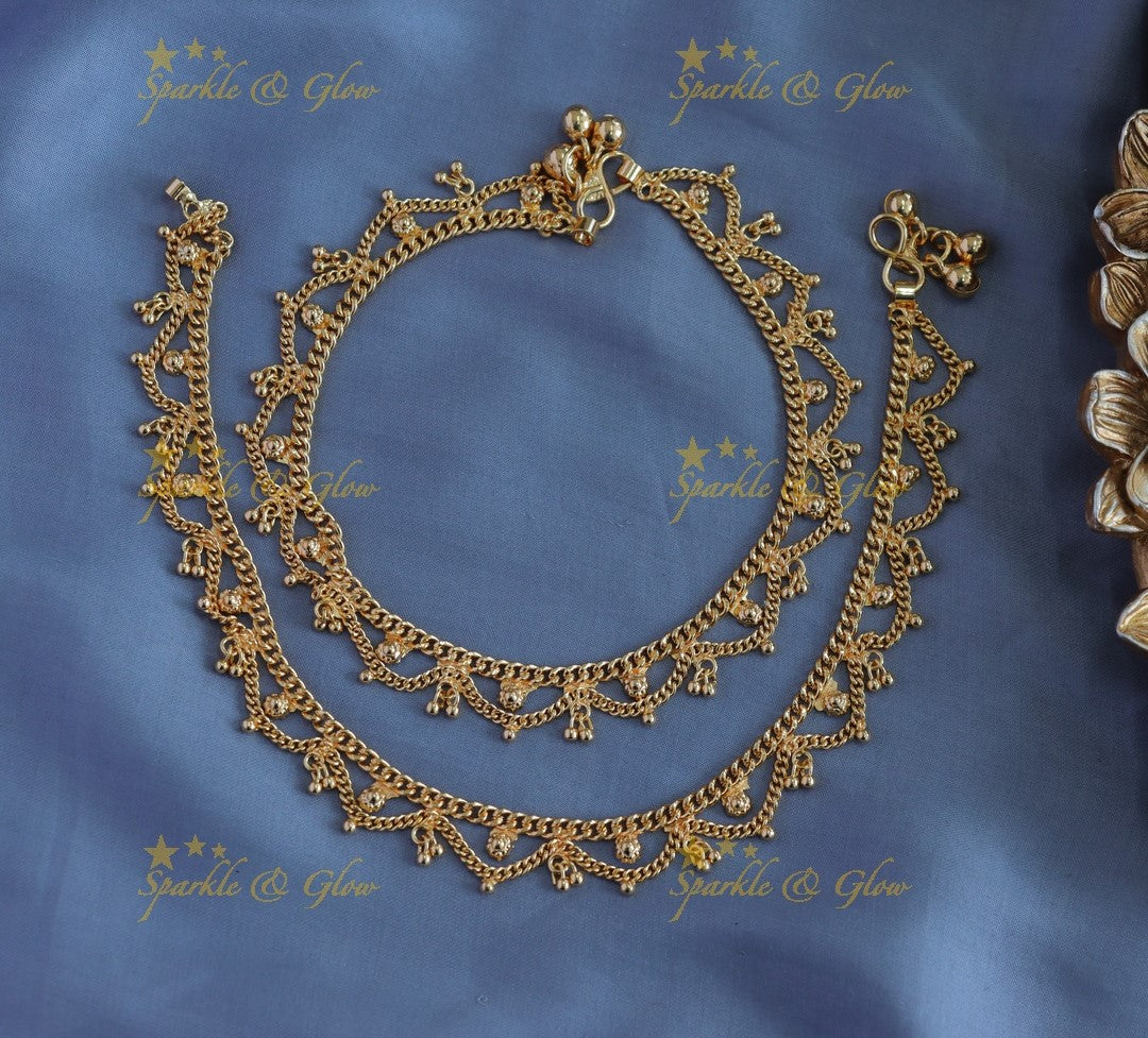 Traditional Toran design gold alike Anklet