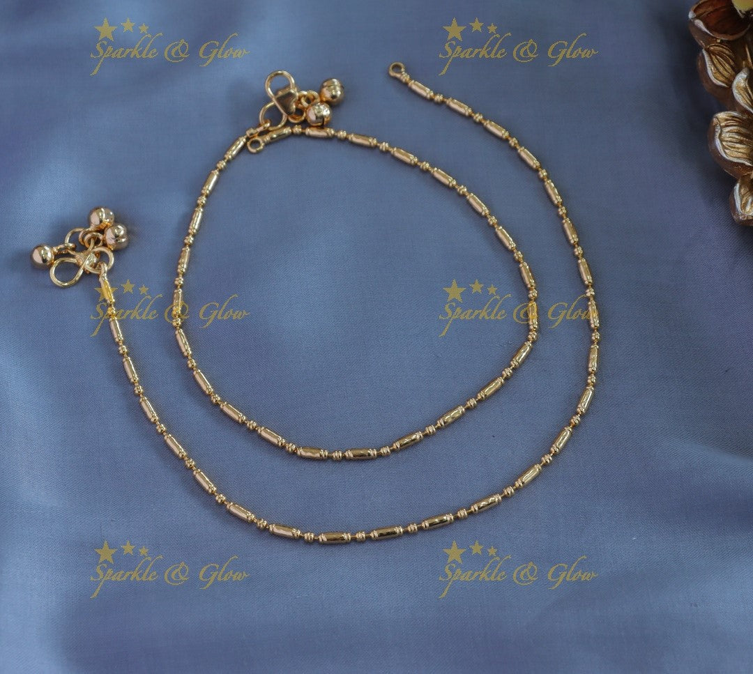 Traditional line design gold alike Anklet