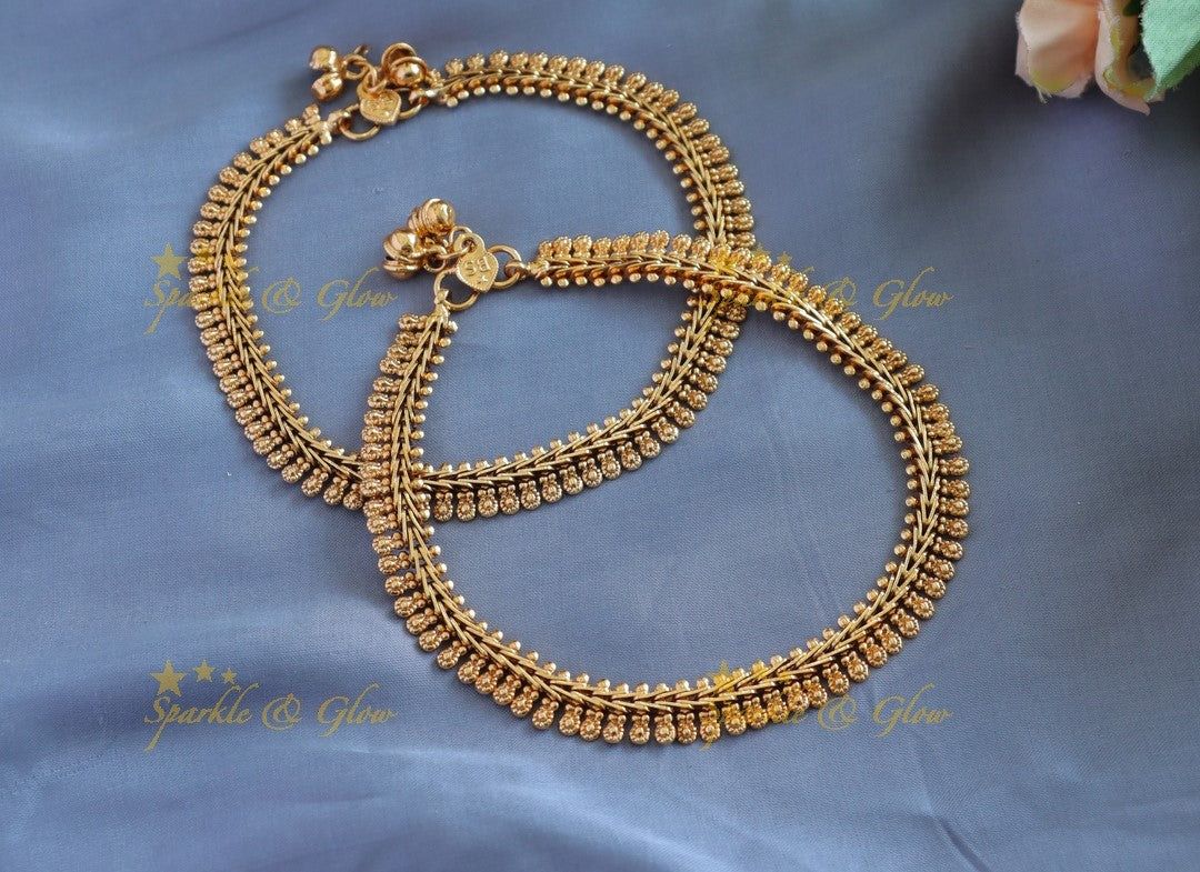Gold alike Bottu design Anklet
