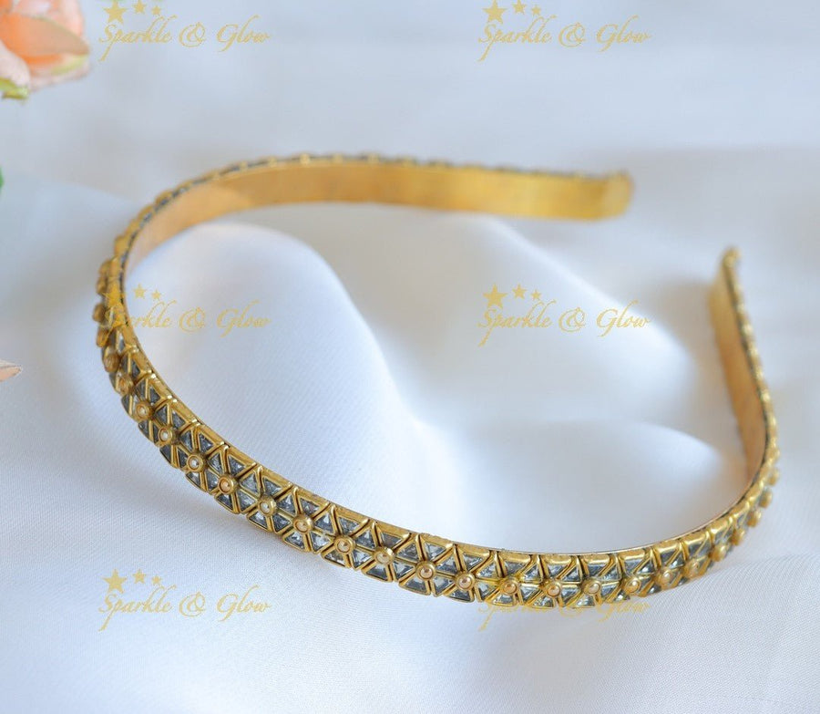 Stunning Rhombus design Silk thread Hairband - Sparkle and Glow - 