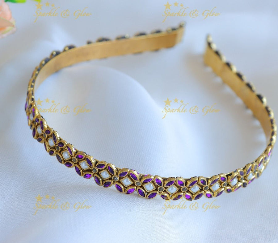 Beautiful Flower design Silk thread Hairband - Sparkle and Glow - 
