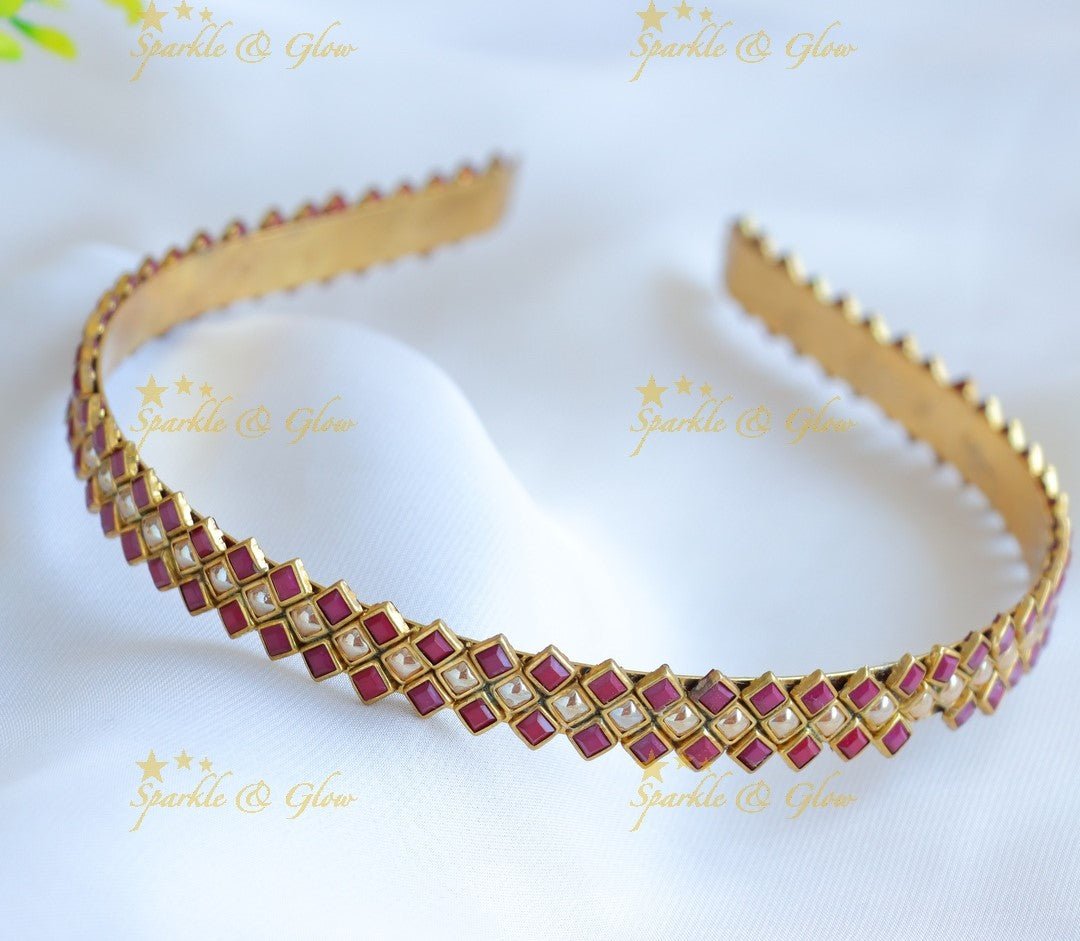 Stunning Diamond design Silk thread Hairband - Sparkle and Glow - 