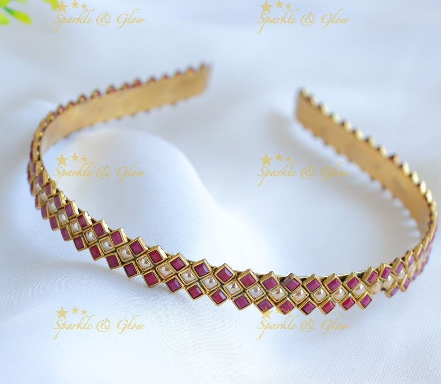 Stunning Diamond design Silk thread Hairband - Sparkle and Glow - 