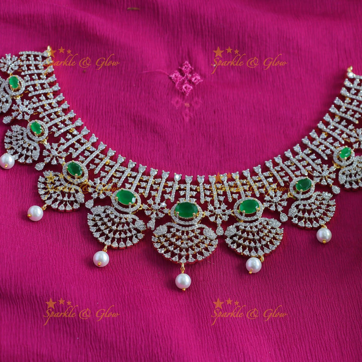 Sparkling American diamond Princess Fusion short necklace