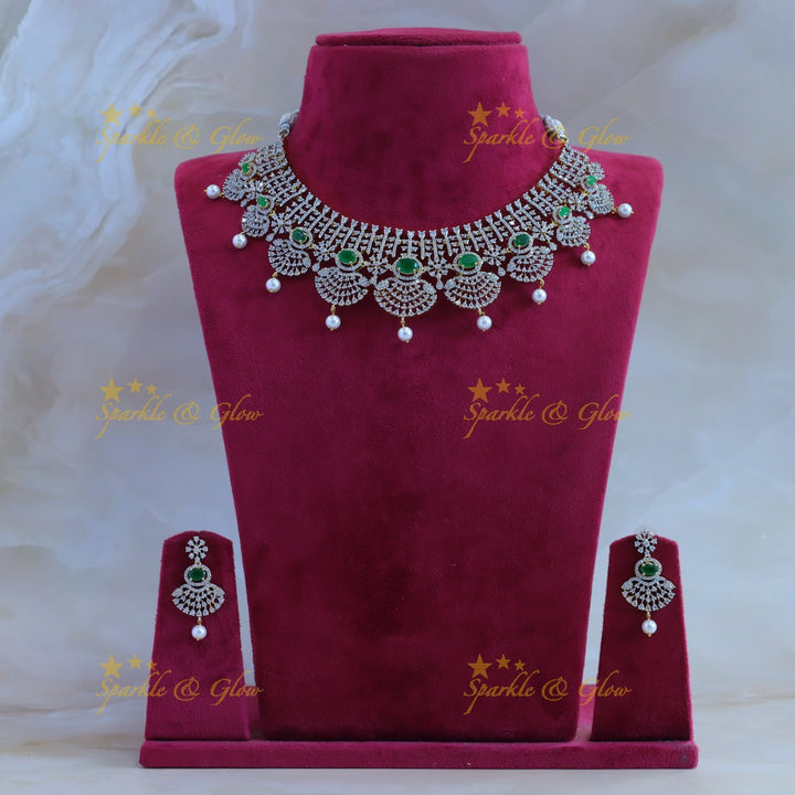 Sparkling American diamond Princess Fusion short necklace