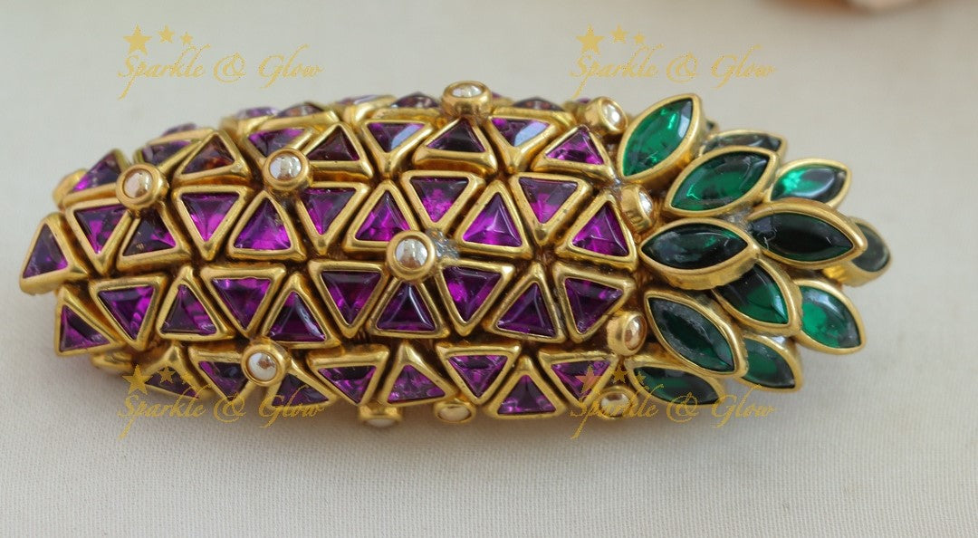 Elegant Triangle and Leaf design Silkthread Sareepin