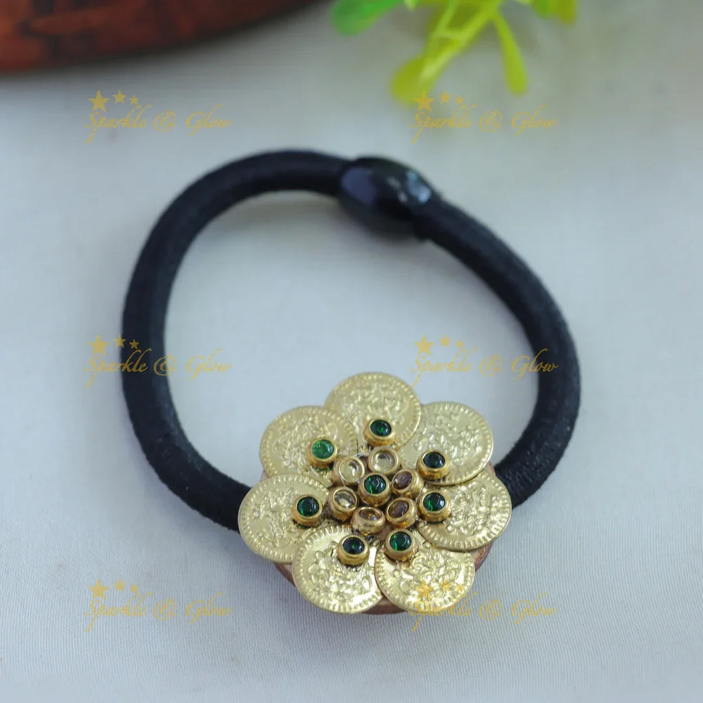 Sparkling Coin Floral Hairband-Darkblue - Sparkle and Glow