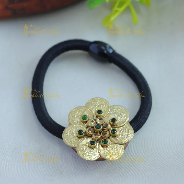 Sparkling Coin Floral Hairband-Darkblue - Sparkle and Glow