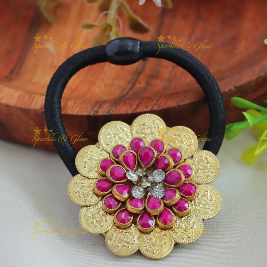 Sparkling Coin Floral Hairband-Green - Sparkle and Glow