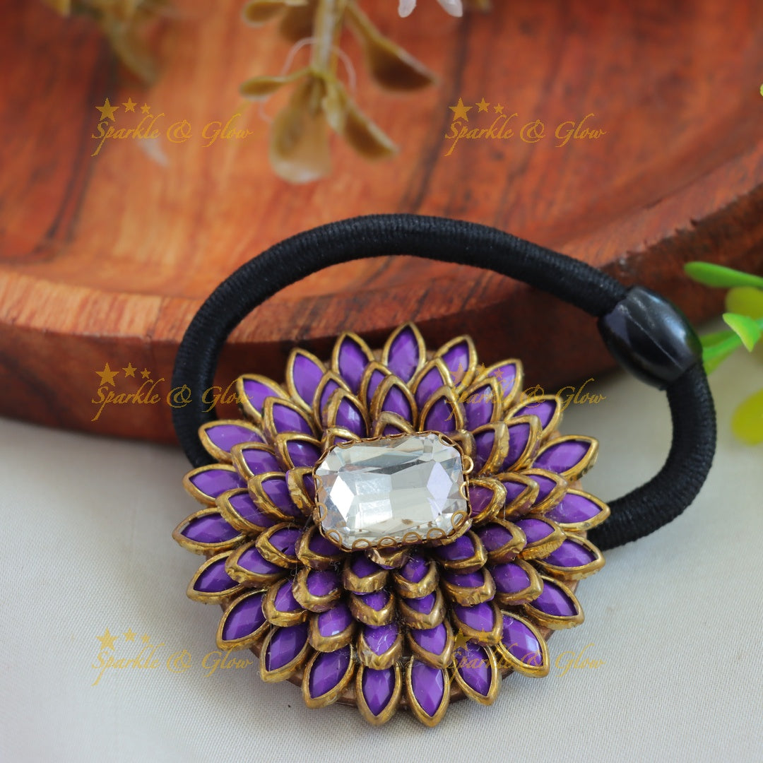 Elegant Stone floral Silkthread Hairband