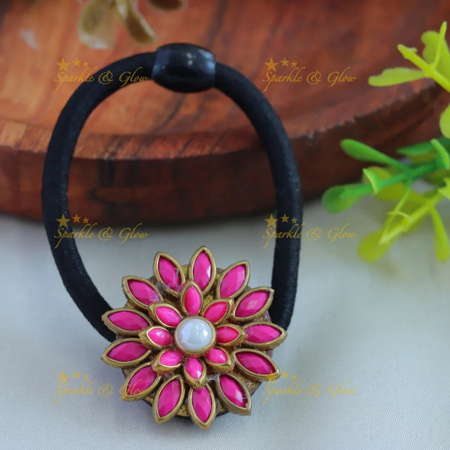 Elegant Sunflower design Silkthread Hairband-Yellow - Sparkle and Glow