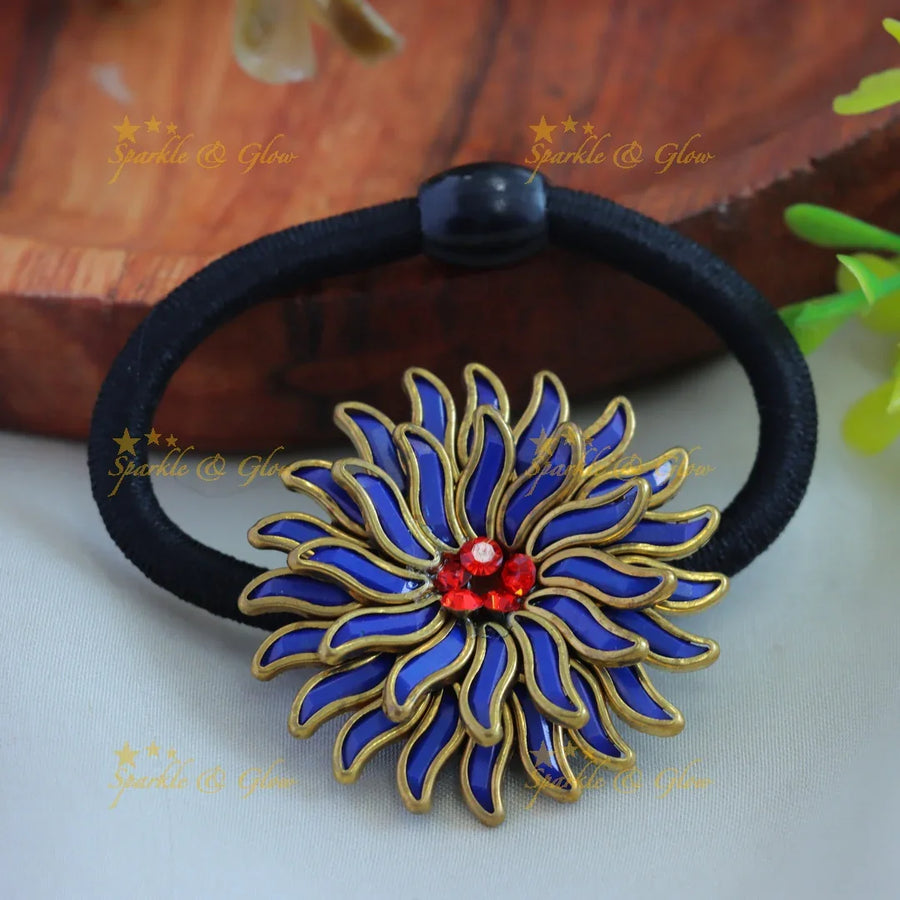 Grand Sunflower Silkthread Hairband-Orange - Sparkle and Glow