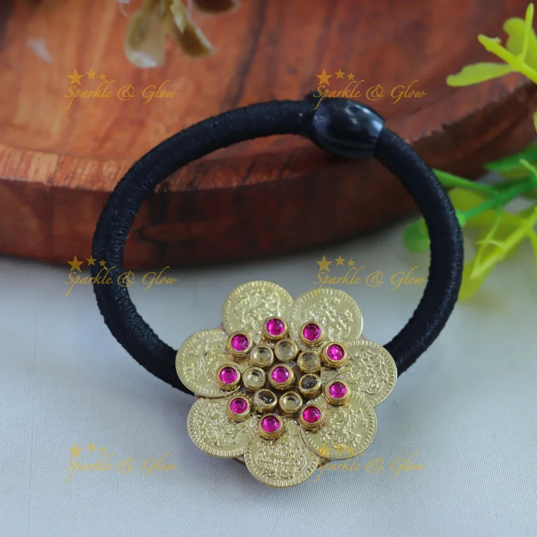 Sparkling Coin Floral Hairband-Darkblue - Sparkle and Glow