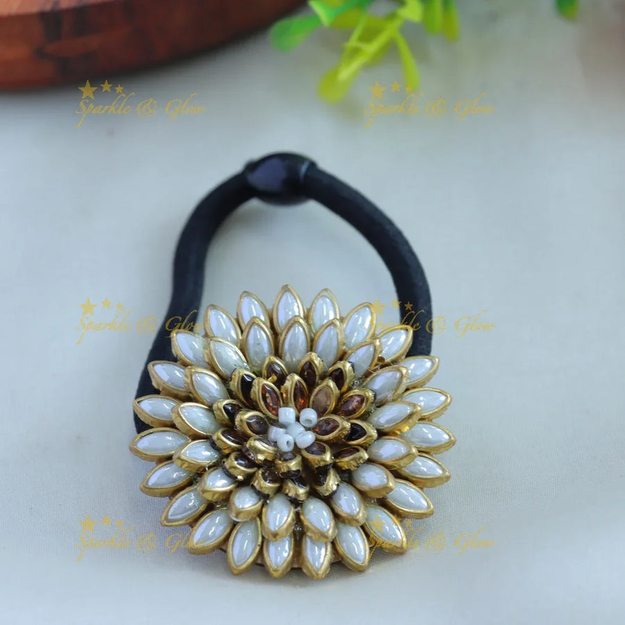 Beautiful Dual Floral Silkthread Hairband - Sparkle and Glow