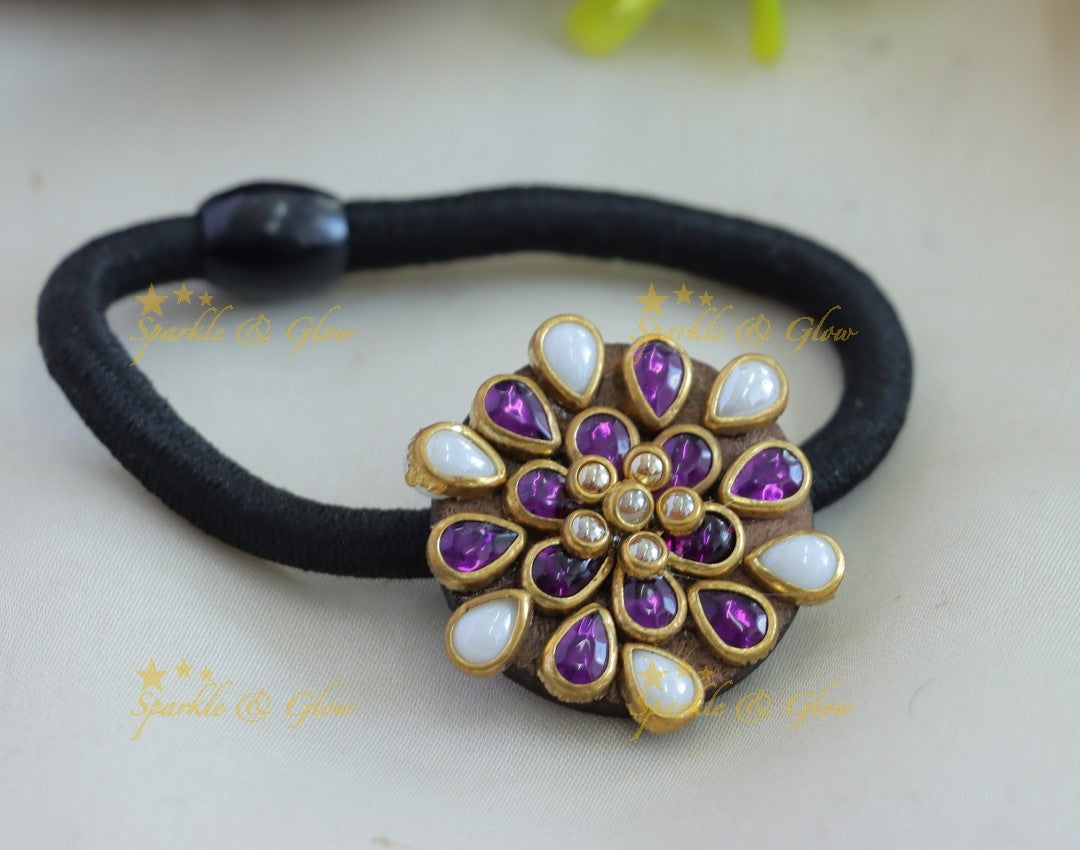Elegant Floral Bindi design Silkthread Hairband