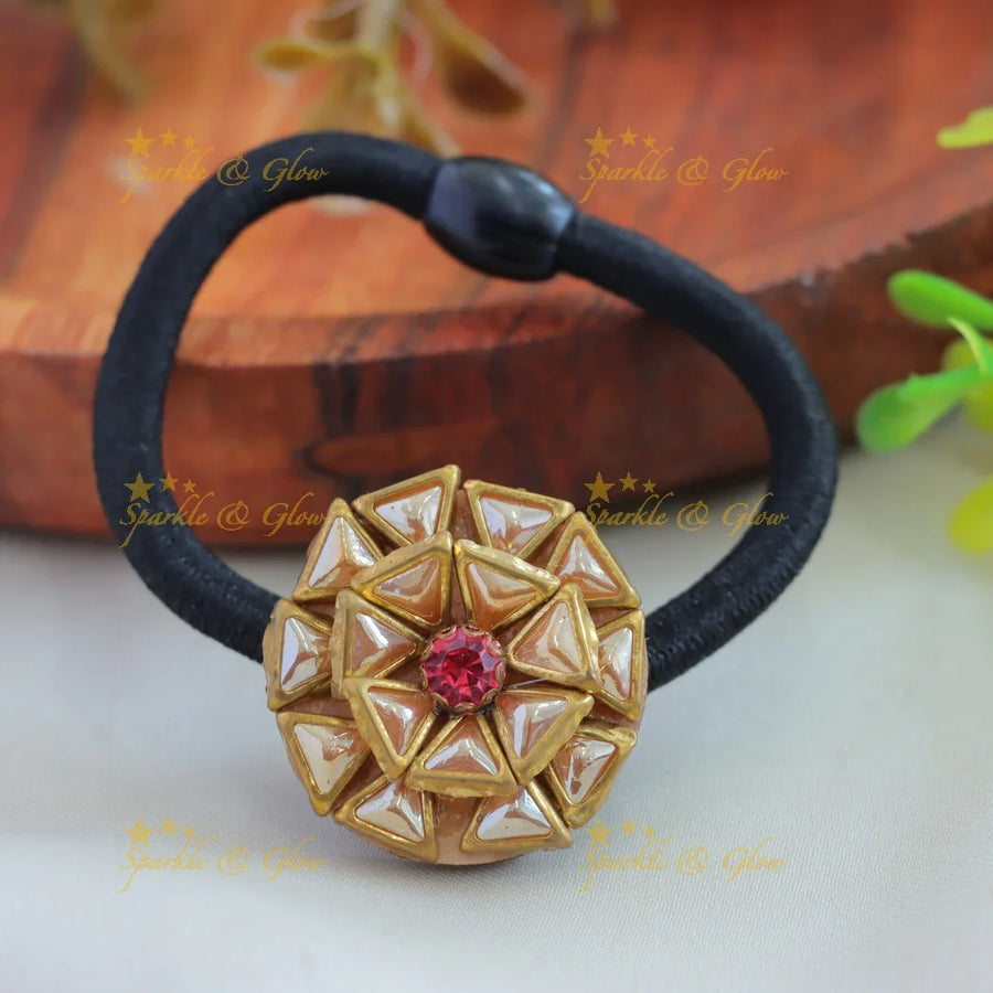 Sparkling Triangle flower design Silkthread Hairband - Sparkle and Glow