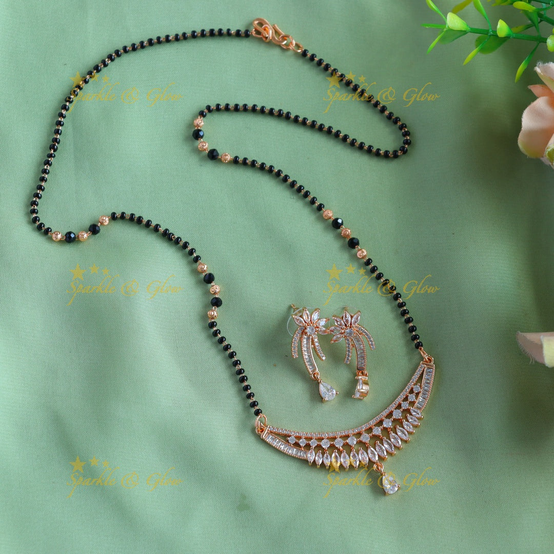 Elegant Flower design Blackbead Mangalsuthra Chain