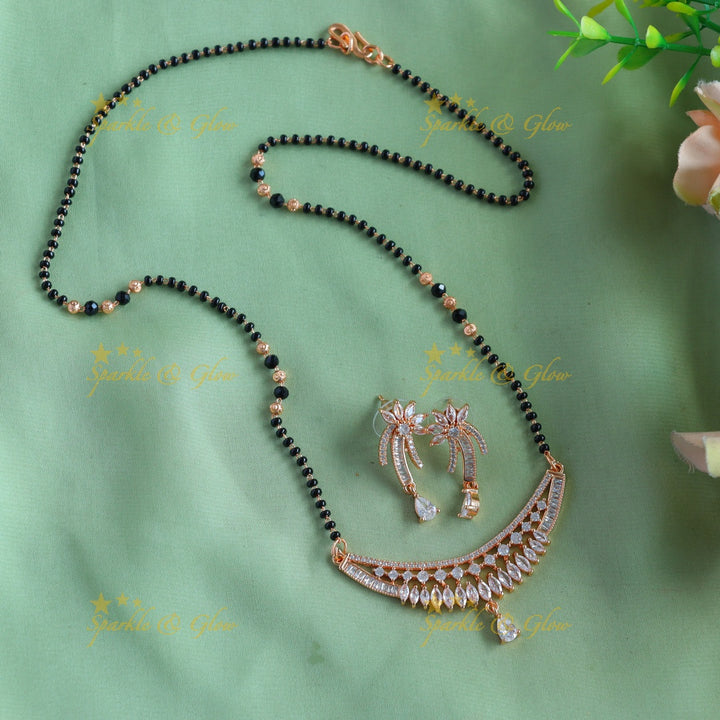 Elegant Flower design Blackbead Mangalsuthra Chain