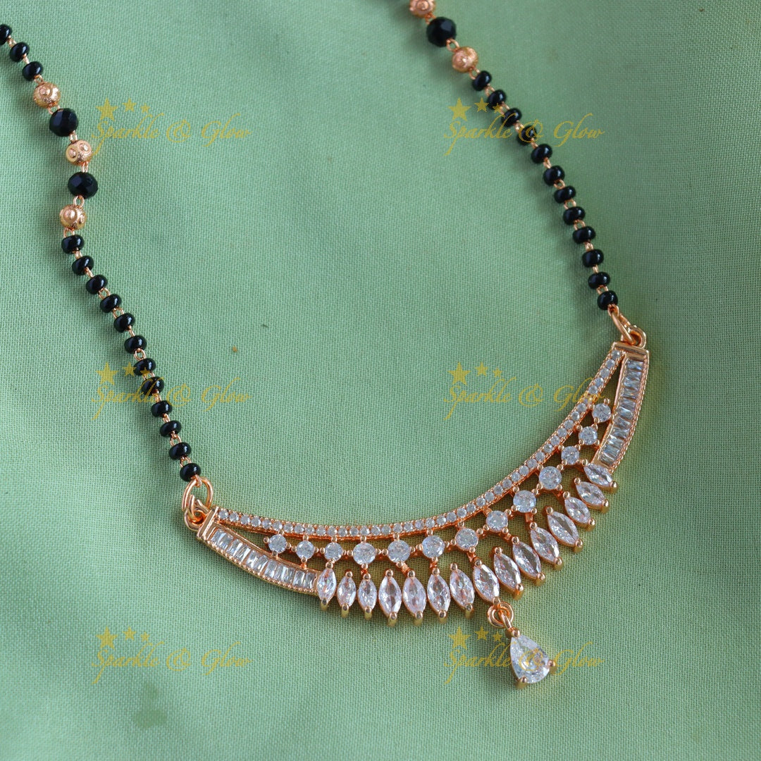 Elegant Flower design Blackbead Mangalsuthra Chain