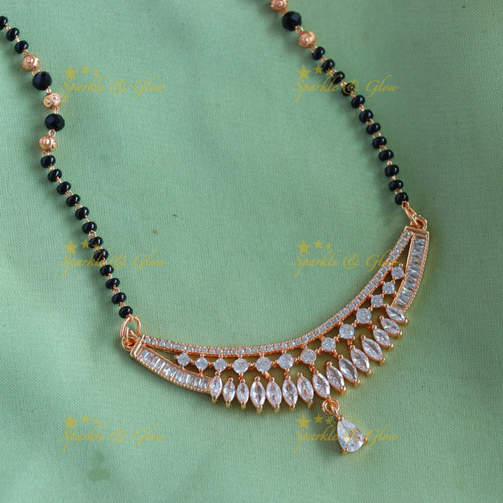 Elegant Flower design Blackbead Mangalsuthra Chain