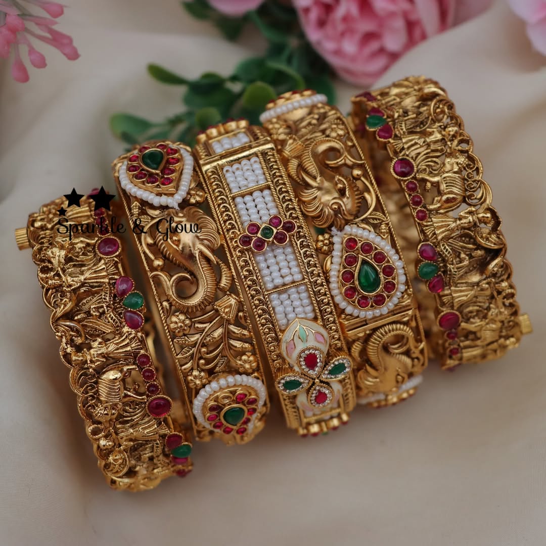 Exquisite Carved Bridal Bangles - Enhance Your Elegance