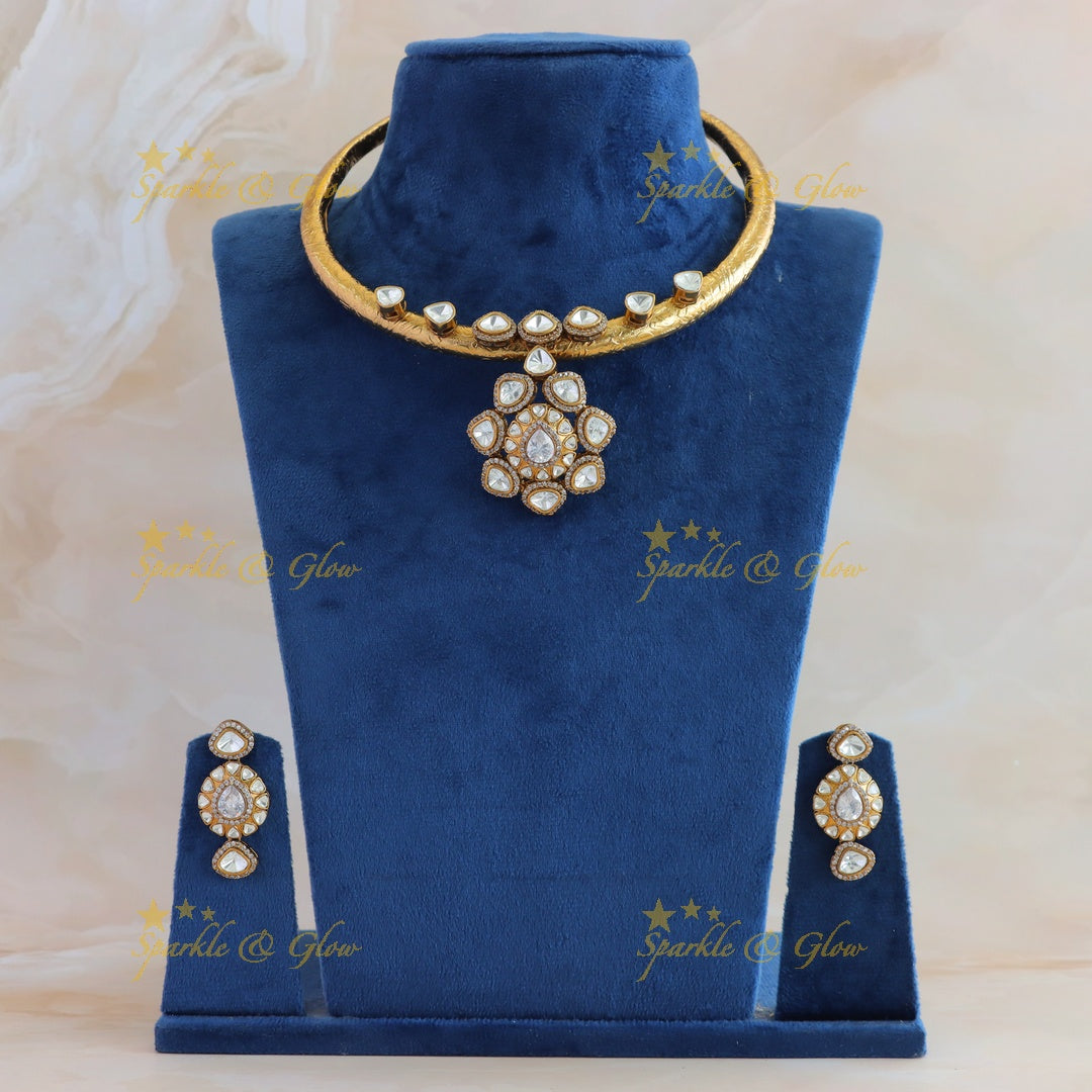Elegant Floral drop victorian AD hasli choker
