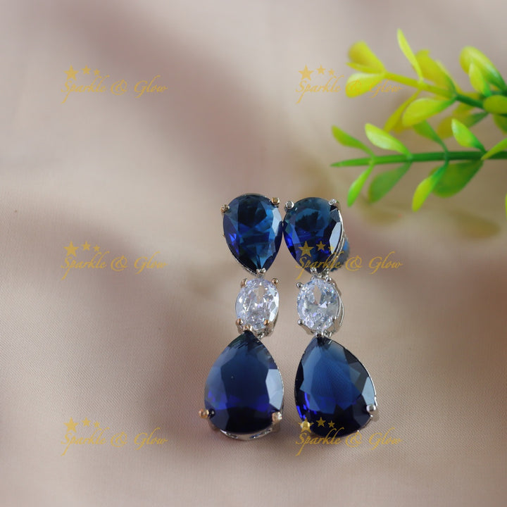Gorgeous Water drop stones victorian AD choker - blue