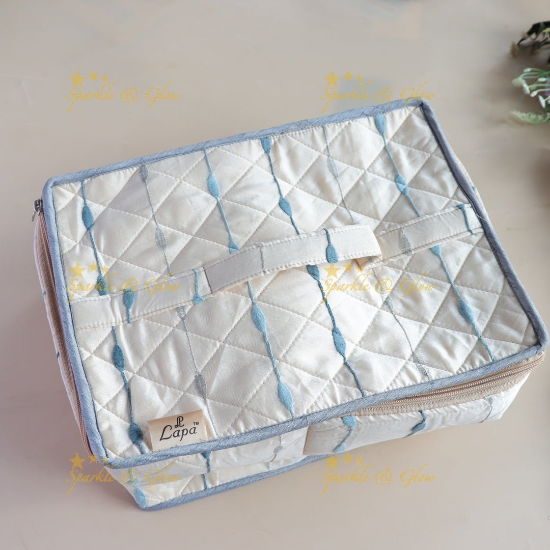 Gracious Multiple section embroidery design Jewellery Organiser - White - Sparkle and Glow - 