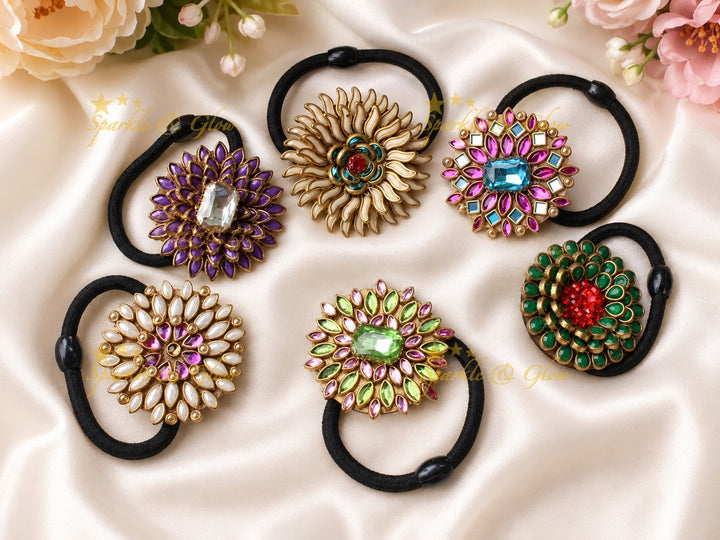 Sunflower Silkthread Hairband Set - 6 Assorted Colors