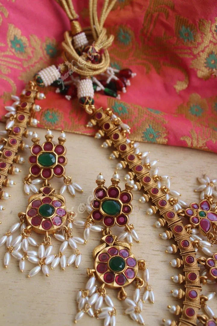 Beautifull Rice pear gutta pusalu necklace - Multi - Sparkle and Glow