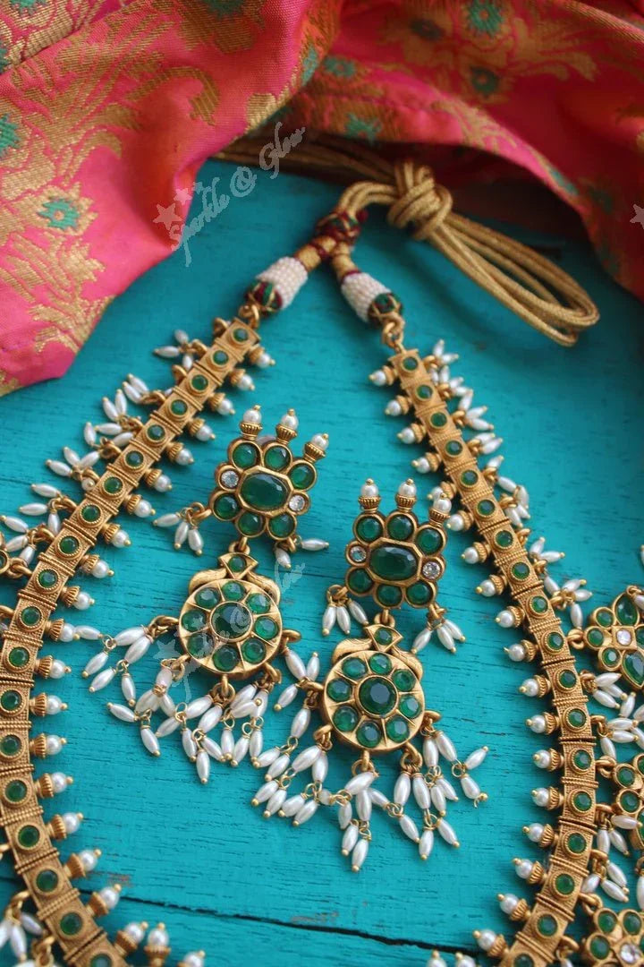 Beautifull Rice pear gutta pusalu necklace - Multi - Sparkle and Glow